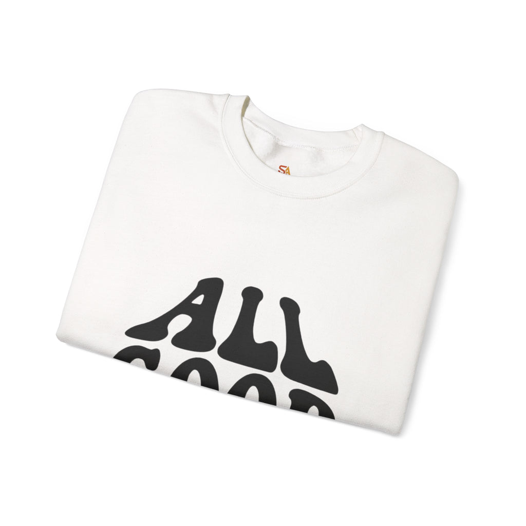 All Good Days Crewneck Sweatshirt — Retro Groovy Typography Pullover