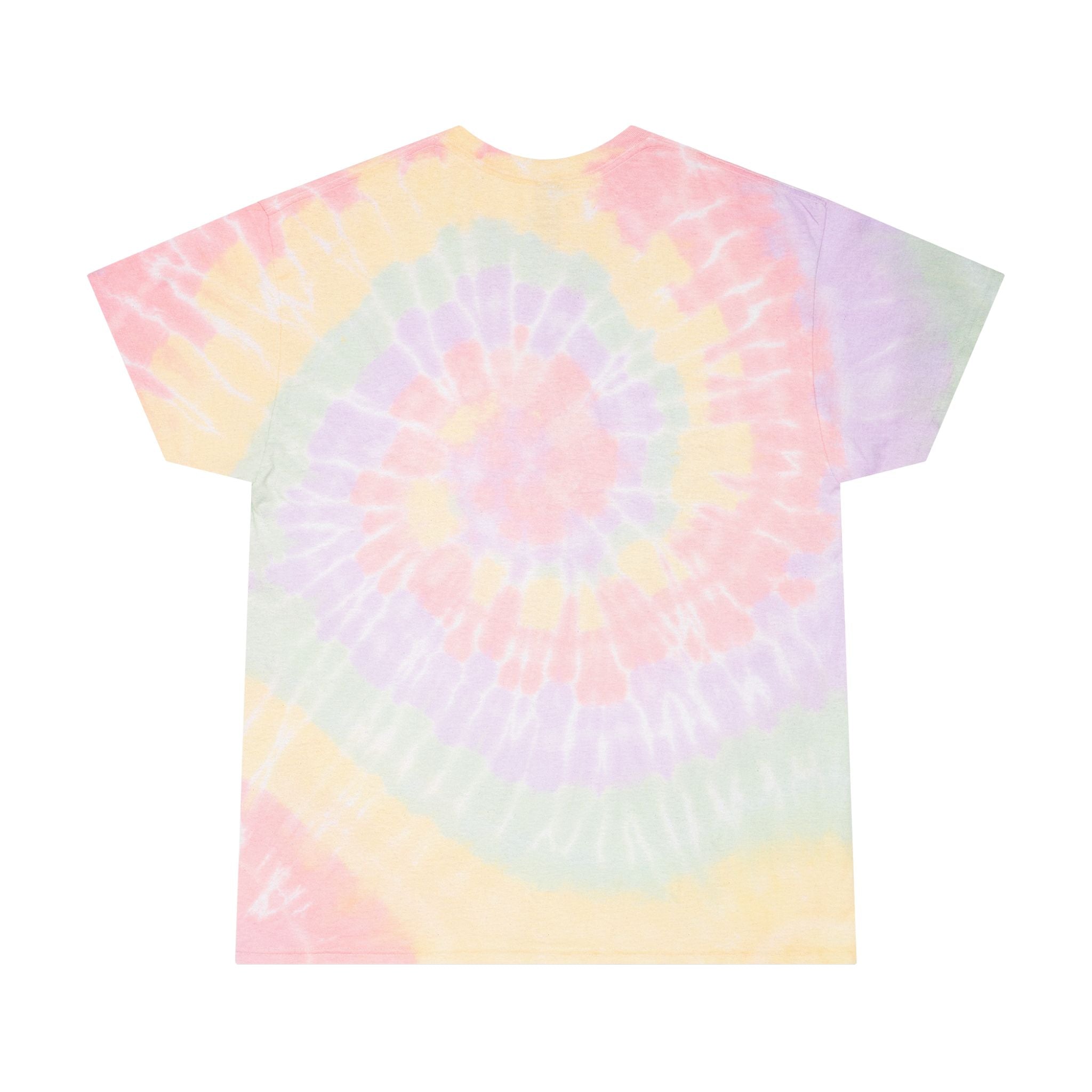 Pastel Spiral Tie-Dye Tee with Flying Doves Graphic
