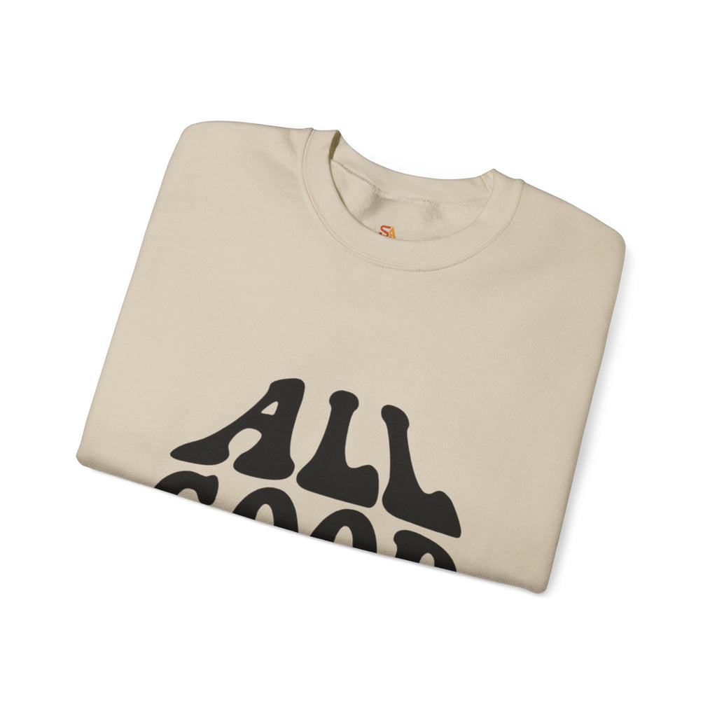 All Good Days Crewneck Sweatshirt — Retro Groovy Typography Pullover