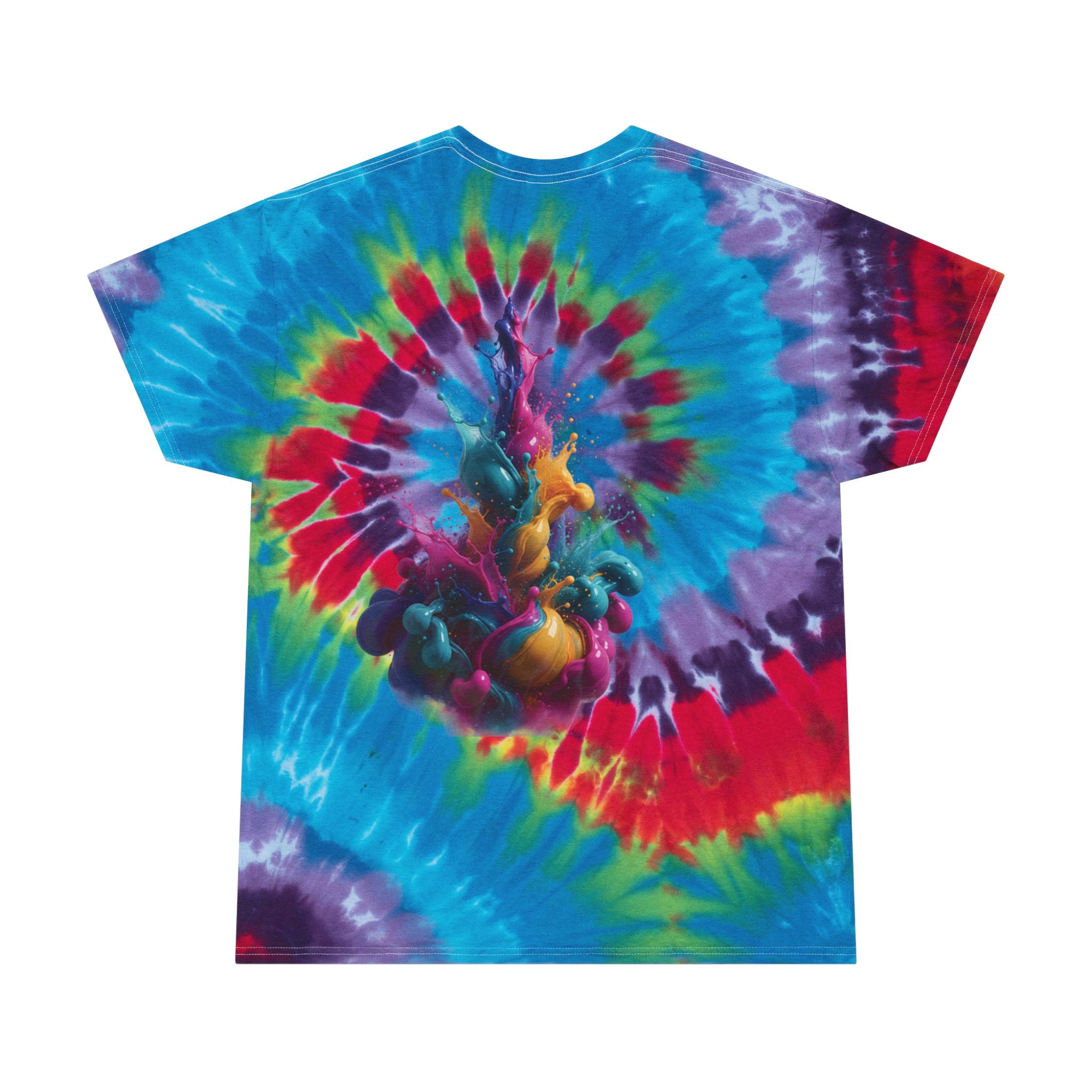 Pastel Spiral Tie-Dye Tee with Flying Doves Graphic